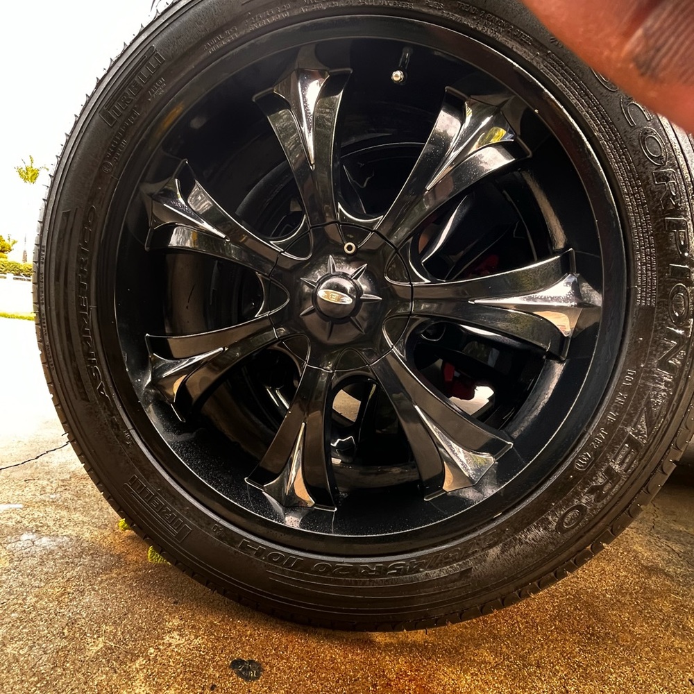 Stylish Black and Silver Rims


20 “ 2 Tires thread good 2 Tires should replace